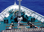 Painting Discovery's foredeck